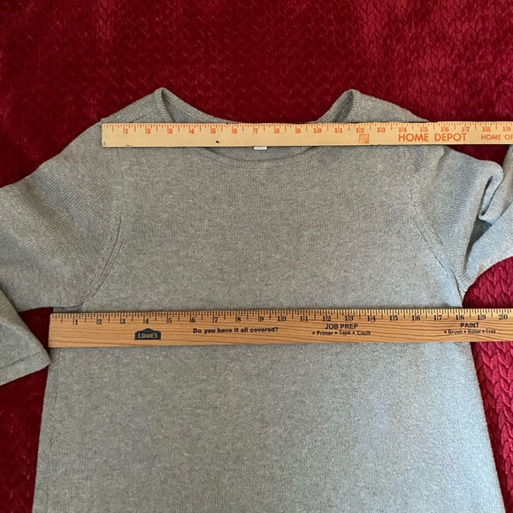 J Jill Pure Jill Cotton Wool Pullover Tunic Sweater Boat Neck Pockets Gray, S - Picture 8 of 12